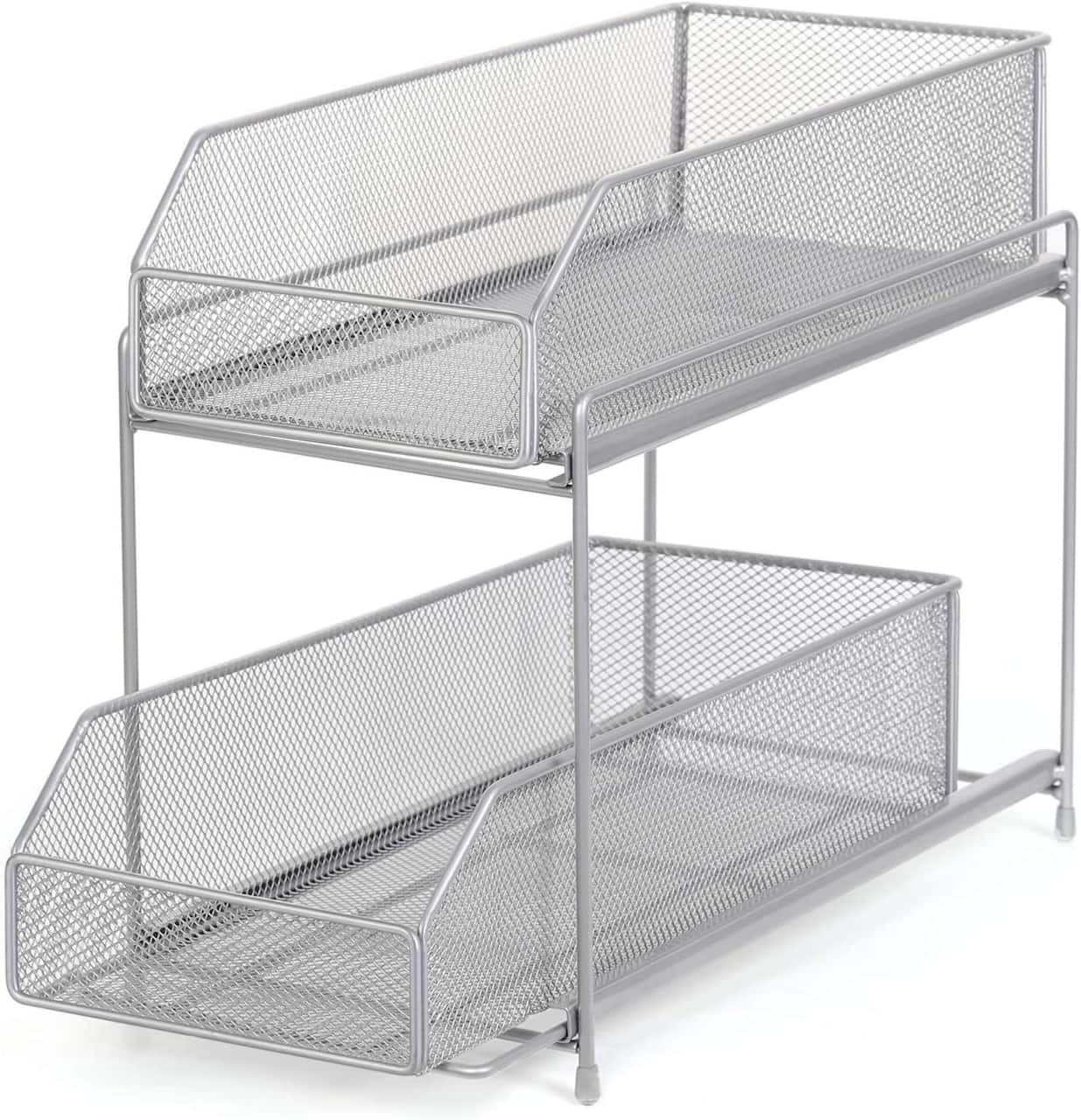 NEX™ Silver 2-Tier Sliding Basket Drawer Organizer